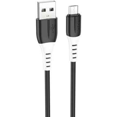 Дата кабель USB 2.0 AM to Micro 5P 1.0m 2.4A silicone X82 black HOCO (6931474768551) Вінниця