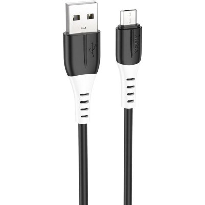 Дата кабель USB 2.0 AM to Micro 5P 1.0m 2.4A silicone X82 black HOCO (6931474768551) Винница - изображение 1