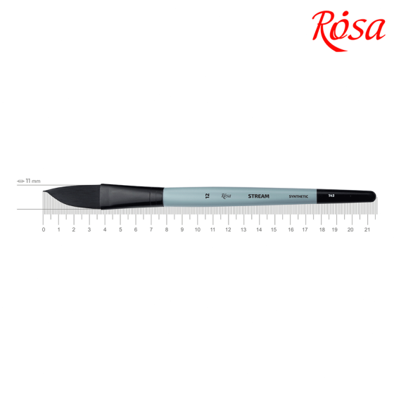 Кисть синтетика саблевидная плоская даггер STREAM 143 № 12 короткая ручка ROSA Киев