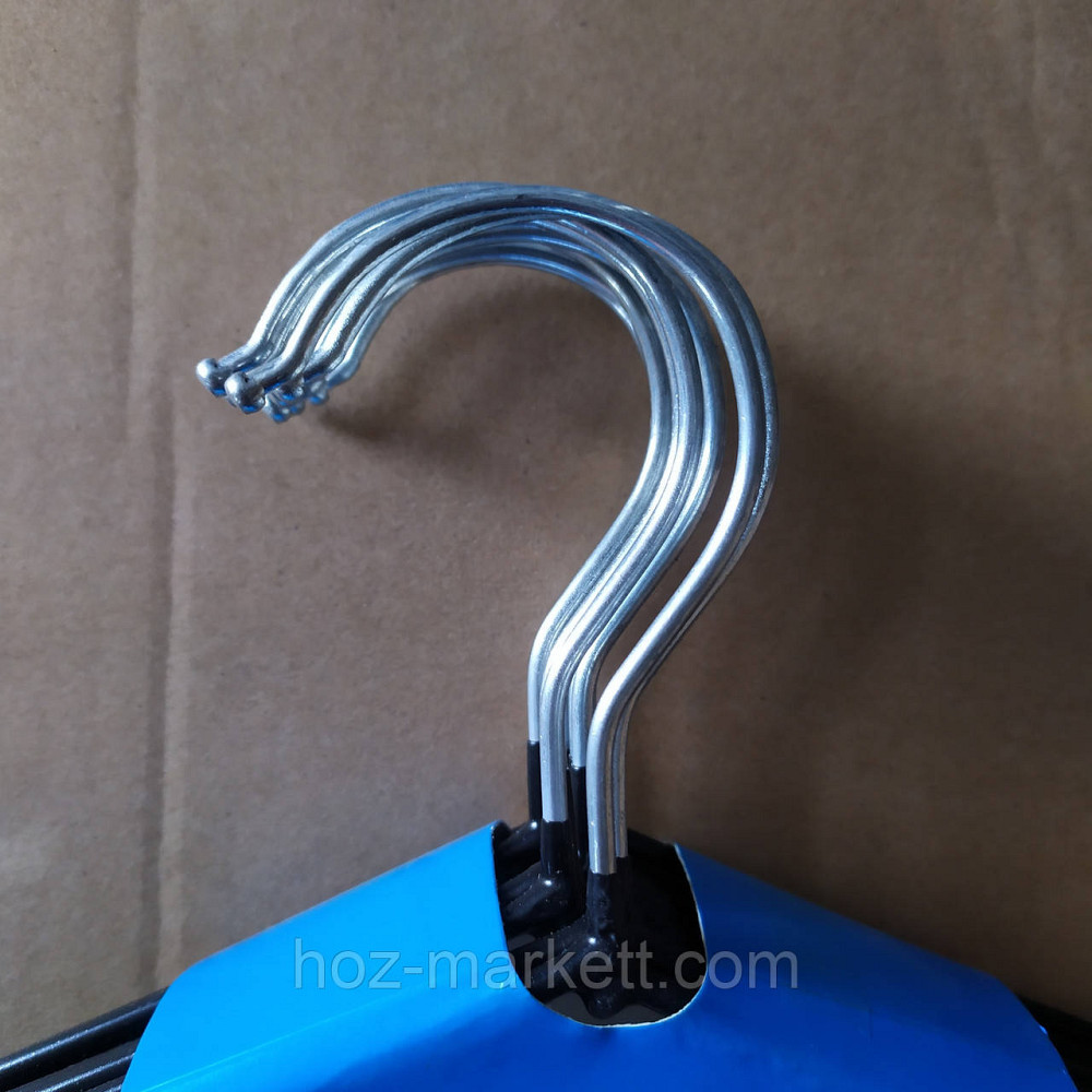 Вешалки плечики, тремпель черные металлический в силиконе с хромированным крючком толстый 10 шт в уп Харьков - изображение 6