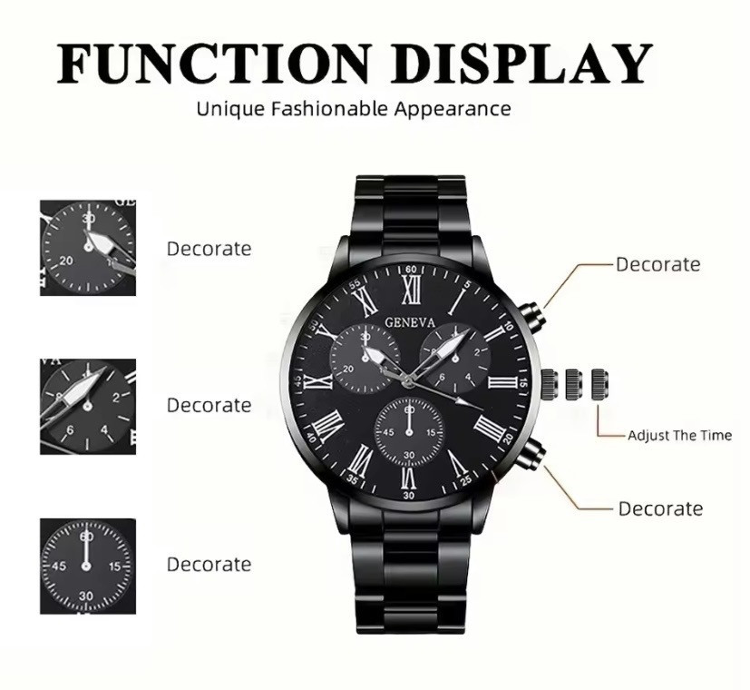 Подарочный набор для мужчин наручные часы с браслетом кулоном и кольцом золотистый Киев - изображение 3