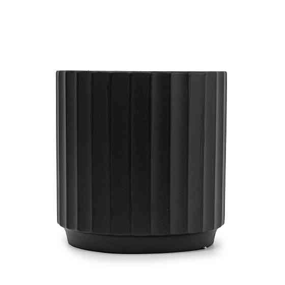 elemi Кашпо для квітів керамічне elemi "Грань" (чорний) 13.5" круглий 1,4 л Коломыя