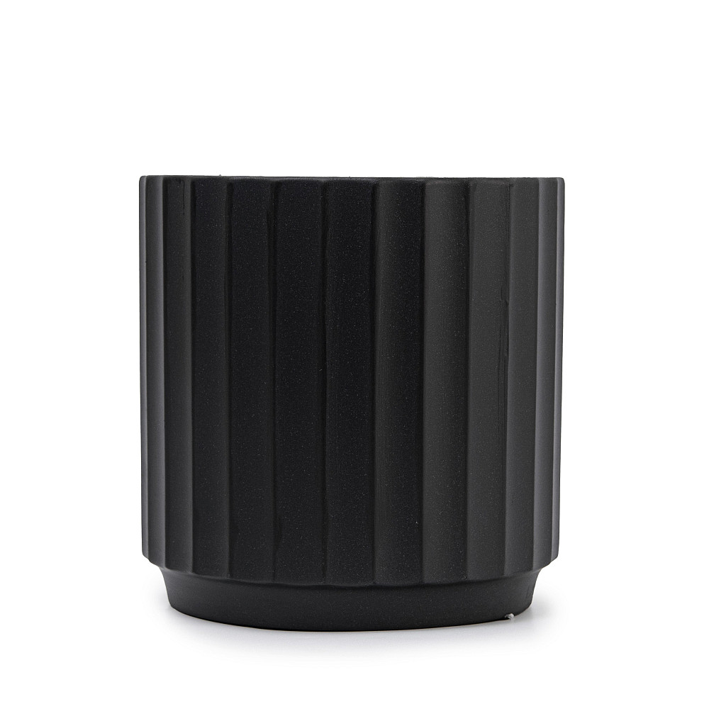 elemi Кашпо для квітів керамічне elemi "Грань" (чорний) 13.5" круглий 1,4 л Коломыя - изображение 1