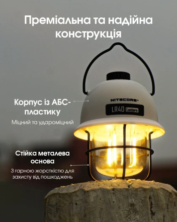 Кемпінговий підвісний ліхтарик Nitecore LR40 100лм з Power Bank Type-C (Білий) Вінниця