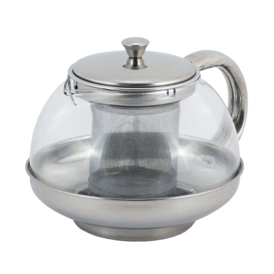Заварник 800мл зі з'ємним ситечком скло/нержавіюча сталь 4316 KAMILLE Житомир - фото 7