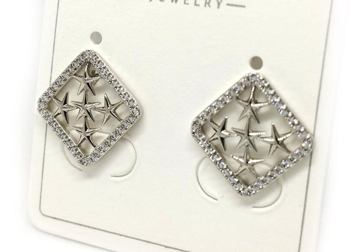 Серьги женские вечерние серебристые Киев - изображение 1