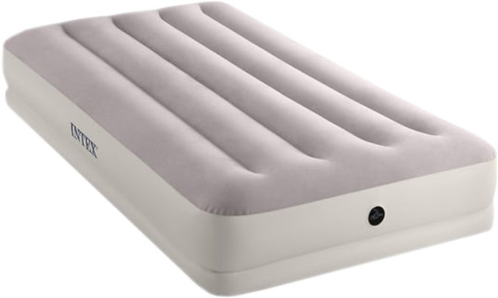 Надувная светло-серая одноместная кровать с электронасосом Intex 191х99х30 см Киев - изображение 1