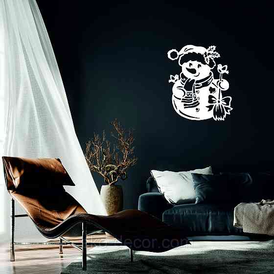 Декоративное настенное Панно «Снеговик», Декор на стену 70*60 см, Белый Киев