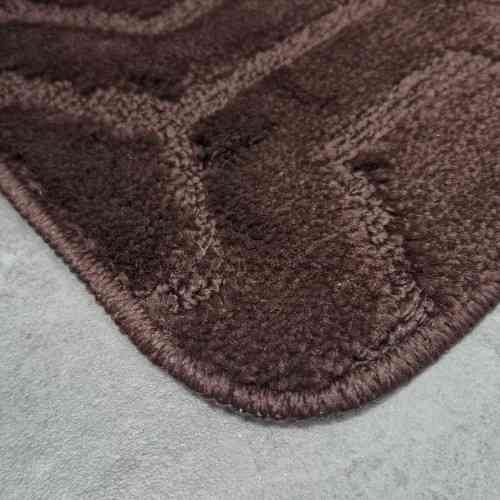 Килимок для ванної кімнати 60*50см U-виріз Соти Standard шоколадний поліпропілен Дариана Житомир