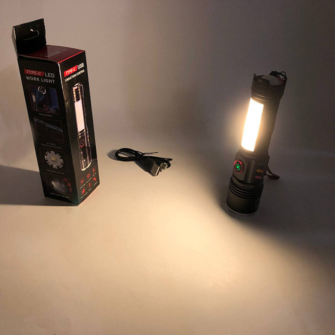 Портативный LED фонарь на батарее, Яркий светодиодный мощный фонарь, Тактические фонари с зумом VC-42 Львов - изображение 7