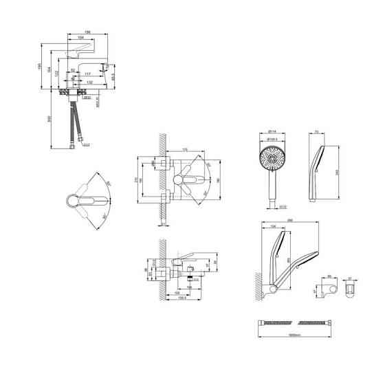 Акционный набор Lidz: Astra 001F Смеситель для раковины LDAST001FCRM48085 + Astra 006 Смеситель для ванны (c душевым гарнитуром) Киев