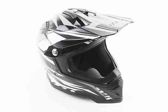 Шолом кросовий/ендуро/АТV BLD-819-7 L (59-60см), ЧОРНО-БІЛИЙ Киев