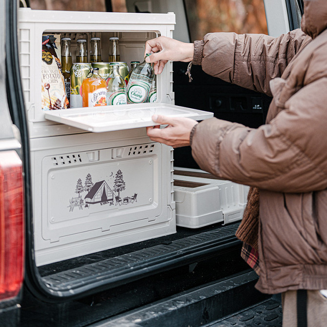 Туристический складной ящик-контейнер Naturehike CNH22SN019 25л + 5л (Светло-серый) Винница - изображение 3