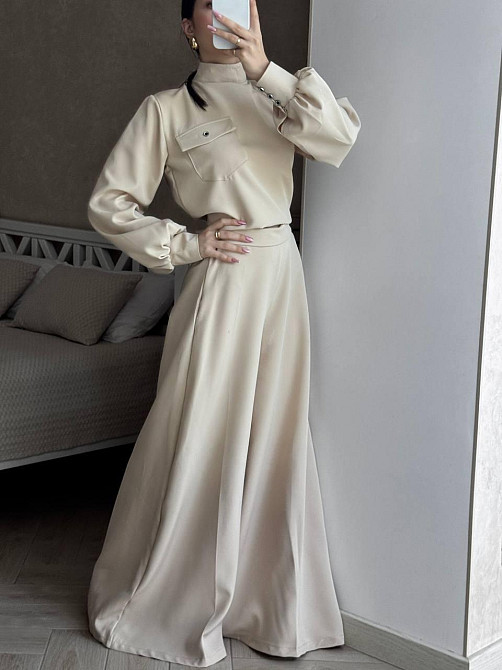 Жіночий базовий костюм-двійка: кофта та штани з костюма Беж, 46/48 Одеса - фото 2