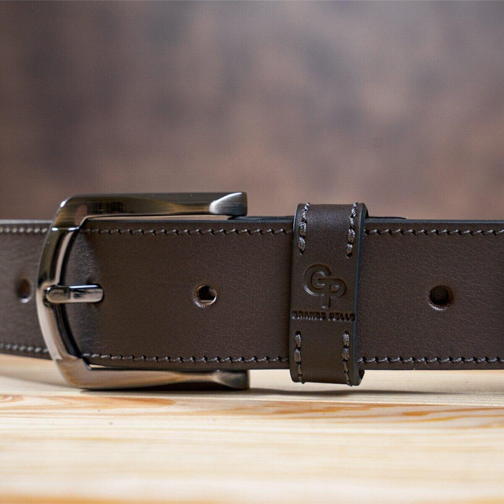 Ремінь чоловічий GRANDE PELLE 11158 джинсовий Коричневий Київ - фото 10