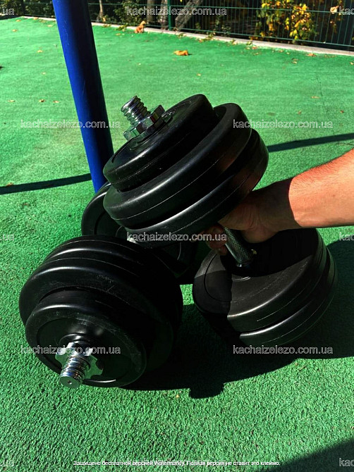 Гантелі набірні 2 по 15 кг з ABS покриттям хром грифи Гантелі, гирі, штанги і диски бітумні Київ - фото 1