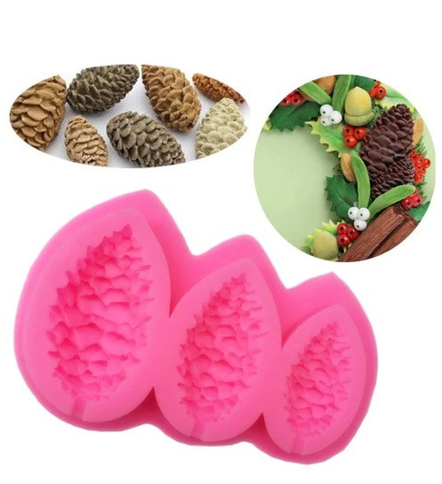 Молд силиконовый Шишки 75 на 110 мм розовый Киев - изображение 3