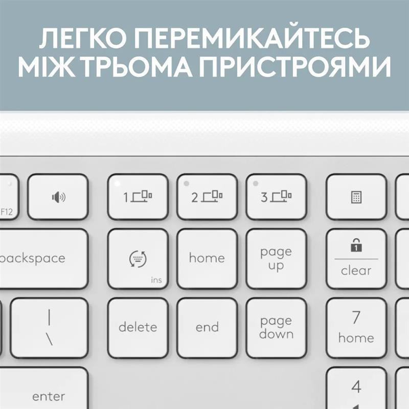 Клавіатура бездротова Logitech Signature Slim K950 US OffWhite USB (920-012466) Білий Харків - фото 4
