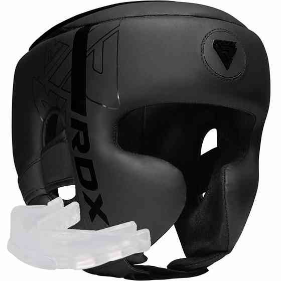 Боксерський шолом RDX F6 KARA Matte Black S (капа в комплекті) Каменское