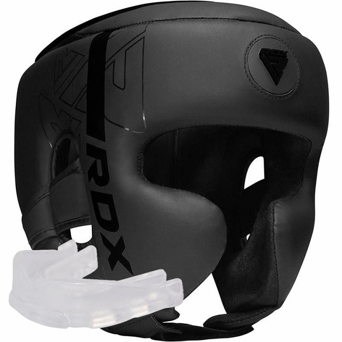 Боксерський шолом RDX F6 KARA Matte Black S (капа в комплекті) Кам'янське - фото 1