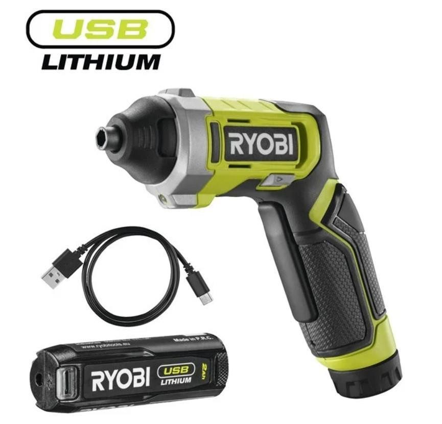 Викрутка акумуляторна RYOBI USB Lithium RSD4-120T 4В (1акум.х2Аг) 5Нм, 200об/хв Одеса - фото 1