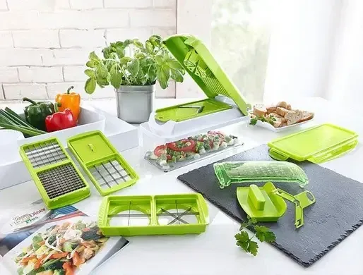 Овощерезка Nicer Dicer Plus многофункциональная кухонная с контейнером и сменными насадками Одесса - изображение 3