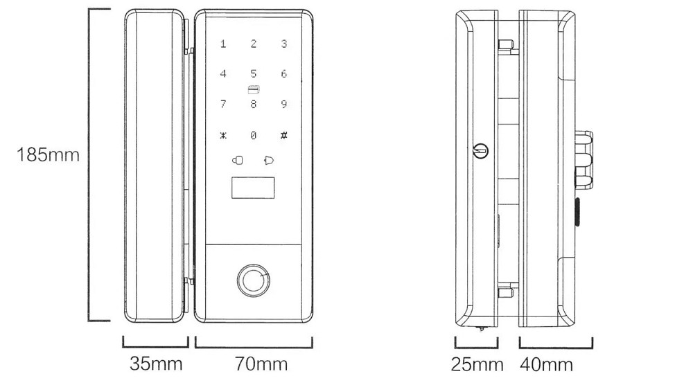 Умный биометрический замок на стеклянные двери SEVEN LOCK SL-7776BF black Киев - изображение 7