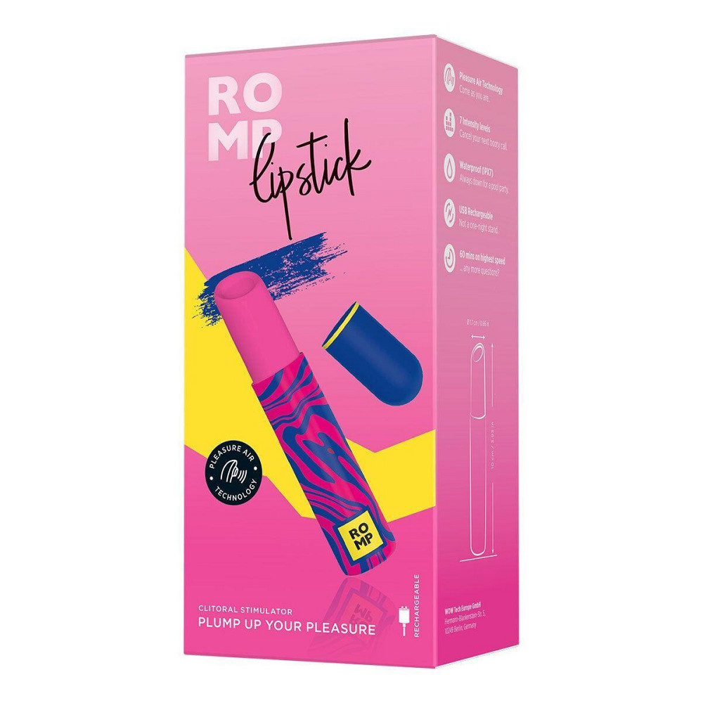 Вакуумный клиторальный стимулятор-помада Romp Lipstick, 7 уровней интенсивности Sex Aura Киев - изображение 7