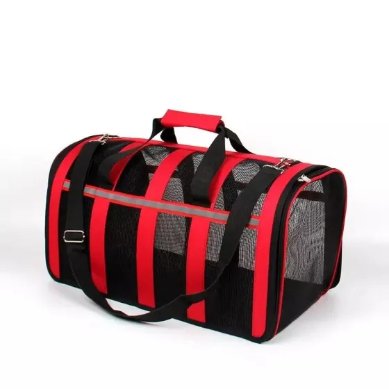 Сумка переноска для кошек и собак мелких пород Зебра Красная М Киев