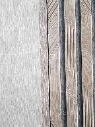 Обои виниловые на флизелине метровые Sintra Edelina полосы под стеновую панель темно коричневые бежевые Киев