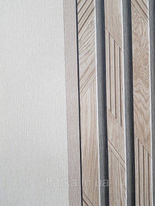 Обои виниловые на флизелине метровые Sintra Edelina полосы под стеновую панель темно коричневые бежевые Киев - изображение 3