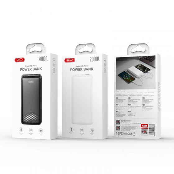 Универсальная мобильная батарея XO PB313 20000mAh Power Bank Черный Винница