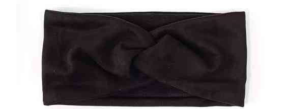 Повязка женская замш на флисе черная Киев