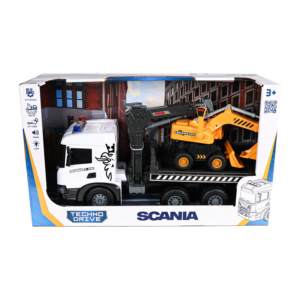 Ігровий набір серії Super Big Truck – Автокран Scania з екскаватором (світло, звук) Днепр - изображение 5