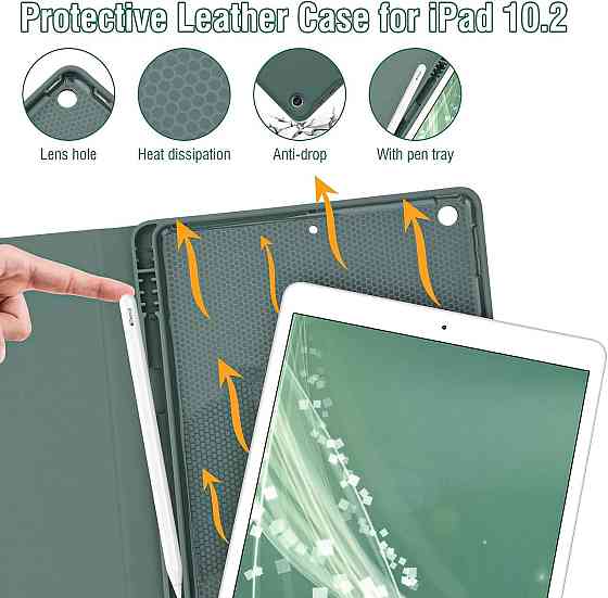 Чехол‑клавиатура для iPad 10.2 7/8/9 поколений Dark Green съемная беспроводная клавиатура отсек для Pencil Киев