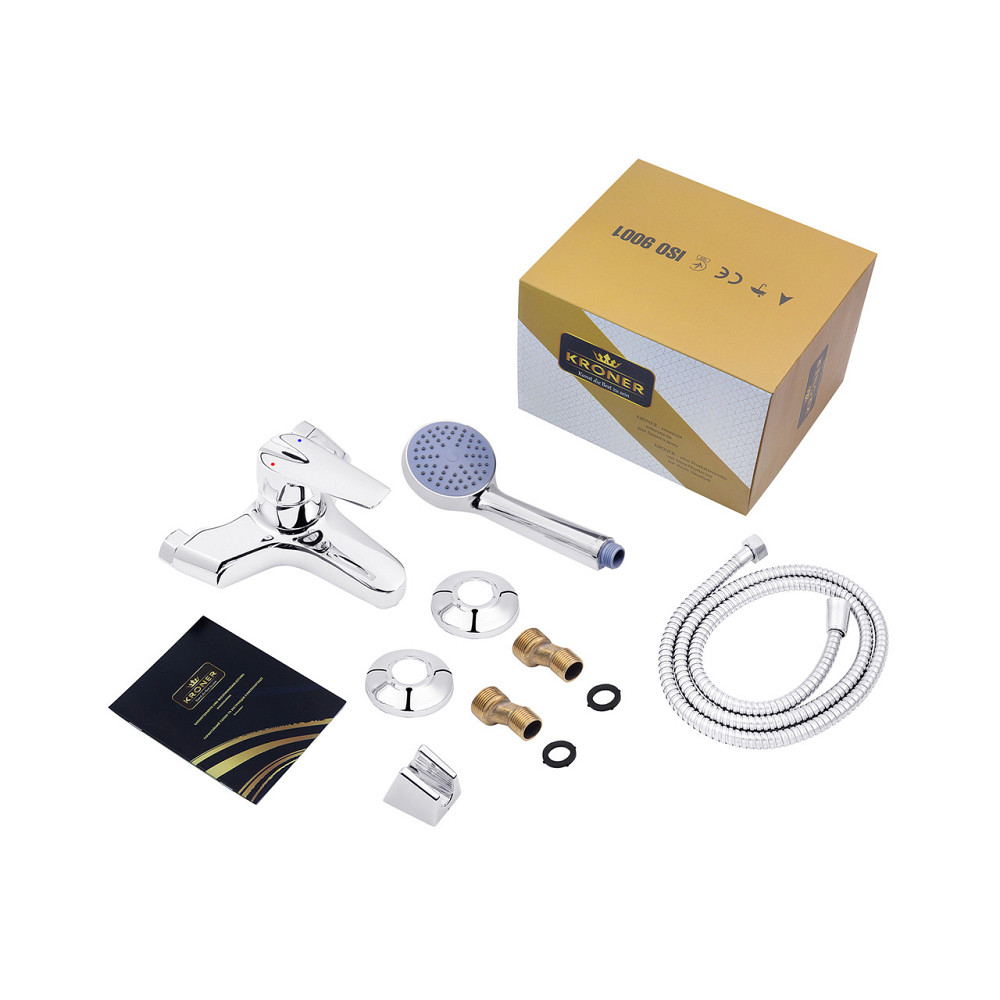 Змішувач для ванни Kroner KRM Odra - C060 з душовим гарнітуром, хром Київ - фото 6