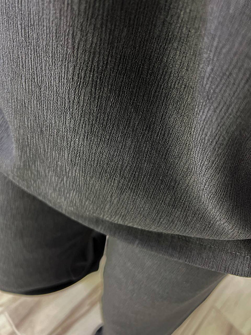 Костюм женский 1005-0712 жаткая рубашка короткий рукав разрезы и брюки палаццо черный, черный, S Киев - изображение 2