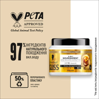 Маска для волос Gliss 4-In-1 Deep Care Nourishment 400 мл (9000101726053) Вінниця - фото 5