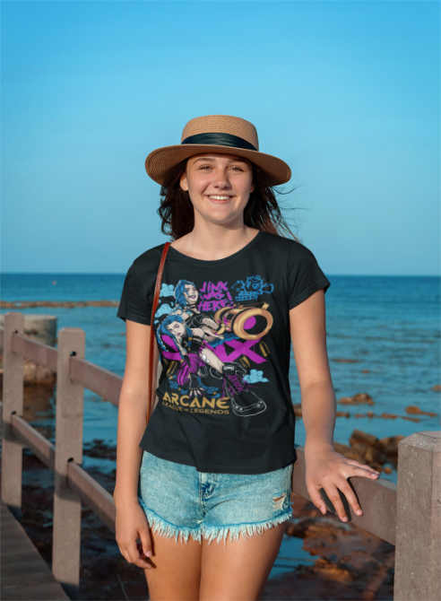 Футболка аниме Джинкс Аркане Джапанесе Аниме оверсайз (S/M/L) Черний AnimeJ0738 Днепр - изображение 3