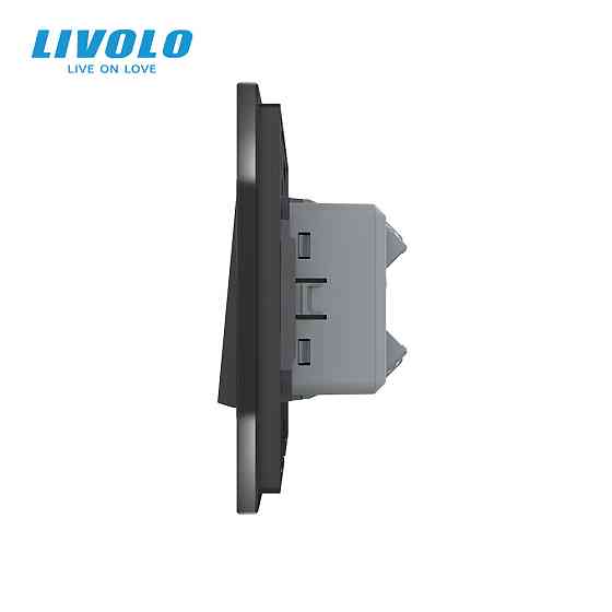 LIVOLO Одноклавішний перехресний вимикач LIVOLO чорний матовий скло Коломия