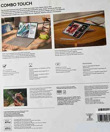 Нова клавіатура Logitech Combo Touch для Ipad Pro 12.9’. Колір - сірий. Київ