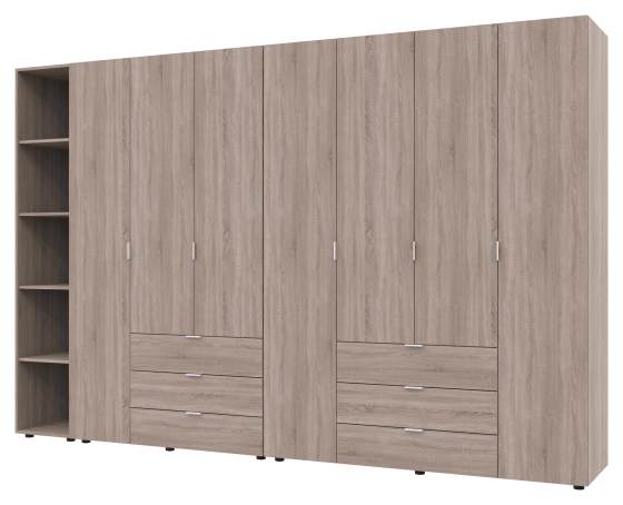 Комплект шаф для одягу Doros Гелар (3 шт.) 309,4х49,5х203,4 см Дуб сонома (DRS-011164) Львів