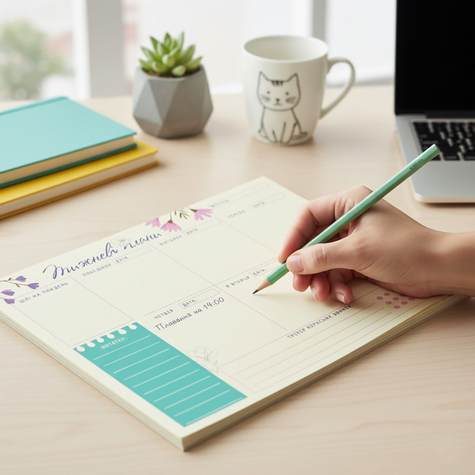 Планер тижневий VT9212-04, 20х14,3 см, 54 аркуші, українська Вінниця - фото 2