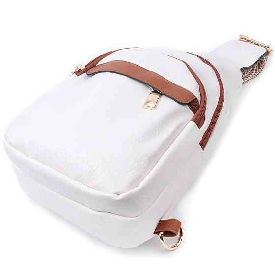 Женская сумка через плечо с отверстием для наушников из экокожи Vintage 22785 Белый Киев