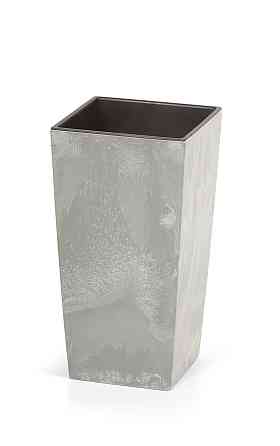 Горщик з кашпо для рослин 2в1 PROSPERPLAST URBI SQUARE BETON 2/4 л Київ