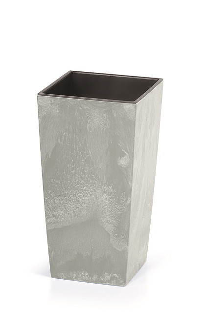 Горшок с кашпо для растений 2в1 PROSPERPLAST URBI SQUARE BETON 2/4 л Киев - изображение 2