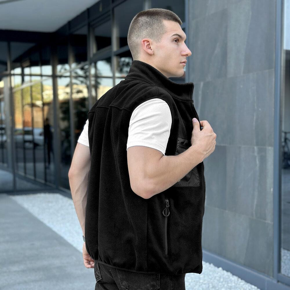 Чоловіча чорна флісова жилетка Pobedov Wolf Київ - фото 2