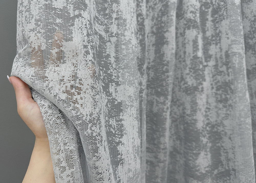 Тюль жаккард, коллекция «Мрамор Al-1», цвет серый 1664т Киев - изображение 2