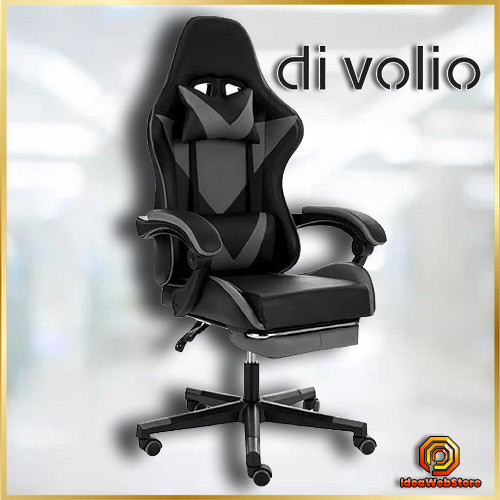 Кресло геймерское с подушками Ragazo усиленное до 150 кг компьютерное игровое офисное для ПК Черное с серым Киев - изображение 1