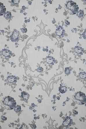 Тюль VR-Textil 416т Flora Батист Білий з сіро-блакитним 400х270 см (40-134) Київ